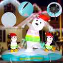 6ft Christmas Inflatable Surfing Snowman Outdoor Decorations Christmas Blow up Yard Decoration with Built in LED Winter Xmas Snowman Inflatables for Holiday Party Indoor Outdoor Lawn Decor