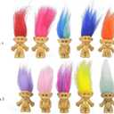 100PCS Mini Troll Dolls, PVC Vintage Troll Doll Mini Action Figures 1.2" Cake Toppers Chromatic Adorable Cute Little Guys Collection, School Project, Arts Crafts, Party Favors