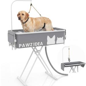 PAWZIDEA 2-in-1 Dog Bathtub & Grooming Table 43" for Medium to Large Dogs