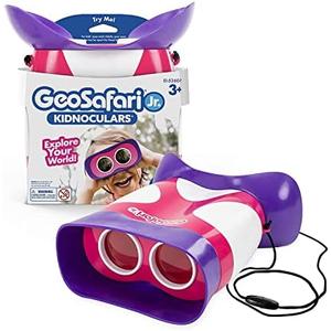 Educational Insights GeoSafari Kidnoculars Pink - Toy Binoculars for Kids, Outdoor Toys for Kids Ages 4-8, Toddler Camping and Nature Toys, Lightweight Binoculars with Neck Strap, Bird Watching Gear