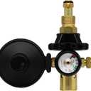High Flow Helium Tank Regulator With Pressure Gauge (0-3000 PSI) and CGA-580 Helium Tank Valves, Includes Shut-Off Valve For Foil Balloons