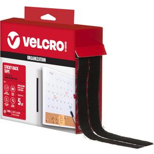 VELCRO Brand  30 ft Sticky Back Hook and Loop Fasteners  Peel and Stick Permanent Adhesive Tape Keeps Classrooms, Home, and Offices Organized  Cut-to-Length Roll | 3/4 in Wide | Black, (91137)