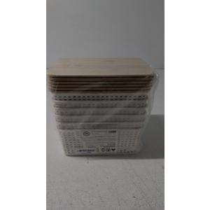 AREYZIN Storage Bins with Bamboo Lids Set of 6 Lidded Storage Container Plastic Baskets Organizer Bins for Organizing Kitchen Room Bedroom Office Closet, Sturdy, (White)