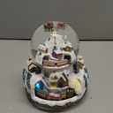 Triple Revolving Illuminated Train Musical Village Winter Scene Flying Santa Snow Globe (Winter Wonderland)