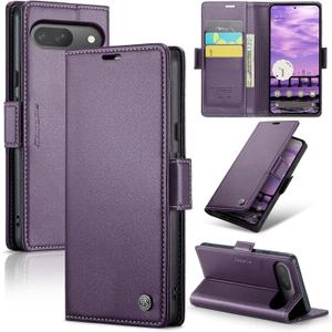 Wallet Case for Google Pixel 10/Google Pixel 10 Pro, Magnetic Flip Case with RFID Blocking Card Holder Kickstand for Women Men, Shockproof Durable Protective Phone Cover (Purple)