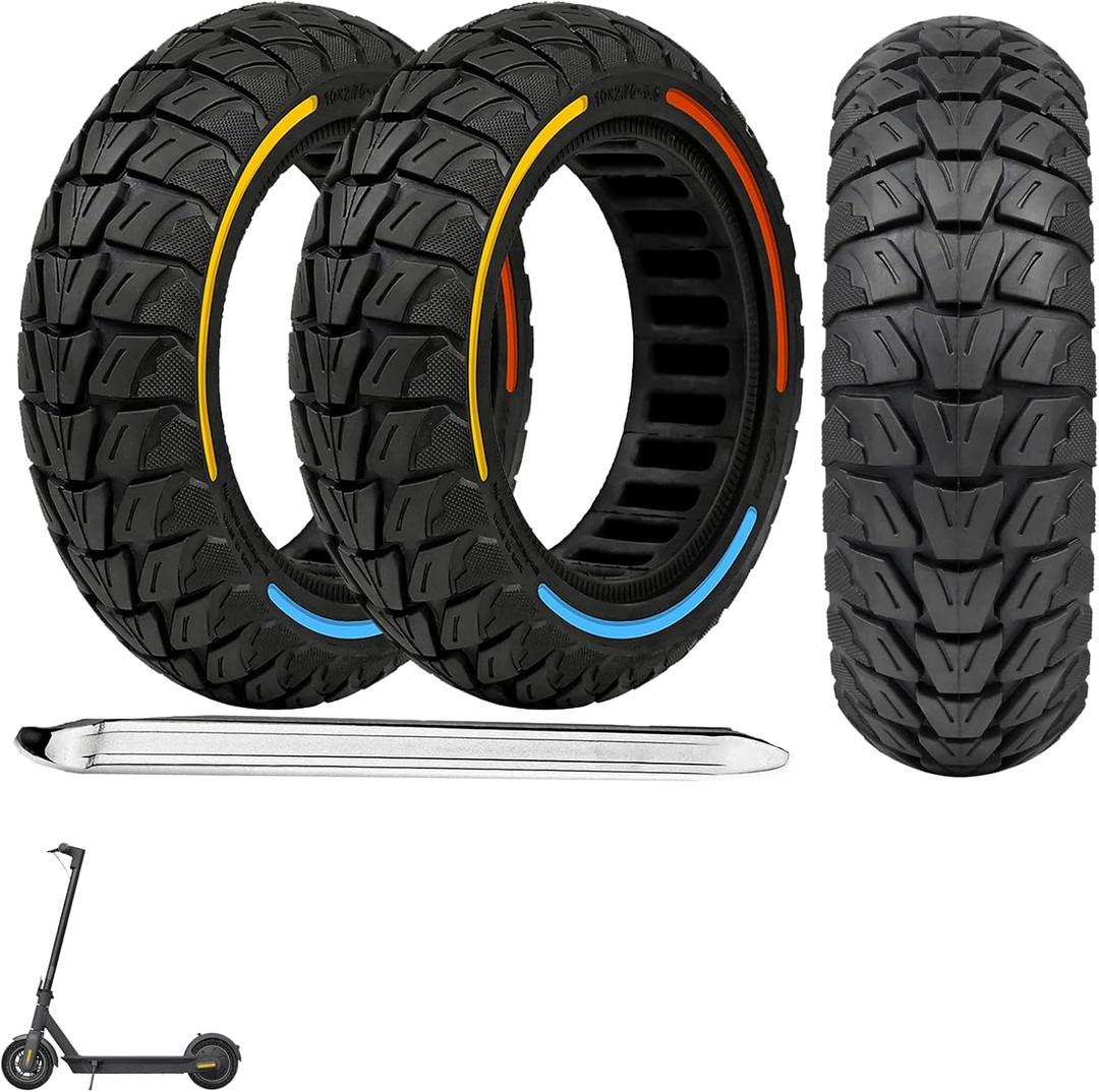 10x2.75/10x2.70-6.5 Electric Scooter Solid Tires: 70/65-6.5 Replacement Tubeless Wheel for Hover-1 Alpha& Titan PRO&Evercross H5& Emove Cruiser&max3& Kugoo G - Booster G2 Pro (2PCS)