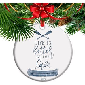 Life is Better at The Lake - Lake Life Lover Christmas Ornament 2025, Souvenir Gift for Traveler Travel Lover Lake House Christmas Dcor (C14)
