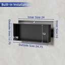 304 Stainless Steel Recessed Shelf,Over Mount Installation for Bathroom & Shower Wall,Waterproof (Black, 24 X 12 X 4 Inches)
