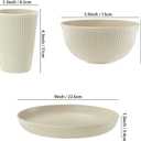 18pcs Wheat Straw Dinnerware Sets HXYPN Unbreakable Reusable Dinnerware Set Kitchen Cups Plates and Bowls Sets Dishwasher Microwave Safe Plates