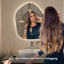 HOMECOOKIN LED Irregular Bathroom Mirror with Lights, 22 x 24 Inch Asymmetrical Backlit LED Vanity Mirror for Wall, Anti Fog Mirror for Bathroom, 3 Colors and Dimmable Light, Horizontal/Vertical