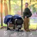 TOPDesign Universal Baby Stroller Organizer, Double Stroller Caddy with Detachable Mesh Bag & Heightened Insulated Cup Holders & Non-Slip Secure Hooks Accessories, Fits Most Strollers (Black)