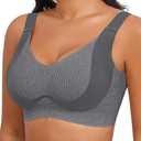 Xcutting Womens Seamless Wireless Supportive Bras Push Up Comfort Soft No Underwire Full Coverage T-Shirt Bra Plus Size, 2XL