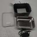 Rechargeable Heated Lunch Box for Men, 1.3L Cordless Electric Lunch Box for Adults with Scheduled Heating, Portable Food Warmer with Large Bag, Cutlery, Removable Divider (Gray)