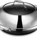 HexClad Hybrid Nonstick 14-Inch Wok with Stainless Steel Lid, Stay-Cool Handles, Dishwasher-Friendly, Oven-Safe Up to 900F, Induction Ready, Compatible with All Cooktops