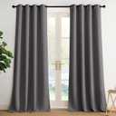 NICETOWN Blackout Curtains Grommet 2 Panels Grey Drapes 95Inches Long