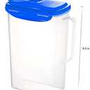 LocknLock Aqua Fridge Door Water Jug with Handle BPA Free Plastic Pitcher with Flip Top Lid Perfect for Making Teas and Juices, 2 QT, Blue