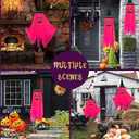 Halloween Decorations, 2 Pack Pink Pumpkin Wizard Hat Pre-Installed Pumpkin Ghost Ghosts Witch Hanging Ornaments Decor
