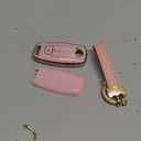 Key Fob Cover for Nissan - 4 Buttons Soft TPU Key Fob Case for 2023 2024 Pathfinder Rogue Versa kicks 2025 Sentra Patrol Armada Full Protection Car Key Cover with Bling Keychain (Pink)