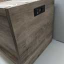 Rustic Nightstand with Charging Station, Night Stand with Barn Door and Drawer, Storage Bedroom Living Room Bedside Table Farmhouse End Table Industrial Bedside Table with USB Ports and Outlets Grey