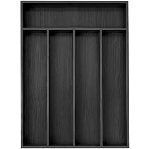Besilord Bamboo Silverware Holder - Drawer Organizer with 5 Slots (Black)