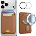 ESR for MagSafe Wallet, 5-Card Holder With RFID Blocking, MagSafe Sticker Included, Slim Magnetic Wallet for iPhone 17/16/15/14/13/12 Series and Selected Samsung Devices, Not for 13/12 Mini, Brown