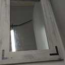 YOSHOOT Rustic Wooden Framed Wall Mirror, 30"x20", Natural Wood and Iron Bathroom Vanity Mirror for Farmhouse Decor, Vertical or Horizontal Hanging (White Grey)