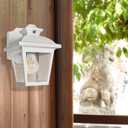 FUDESY Dusk to Dawn Outdoor Wall Lantern, Exterior Sensor Porch Light Wall Mount with LED Bulb, Waterproof Anti-Rust Wall Sconce Lighting , White Outside Light Fixtures for Hose, Front Door, Garage