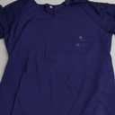 WEESO Casual T Shirts for Women V Neck Mesh Short Sleeve Summer Tops Loose Fit Dressy (XL) Navy Blue 