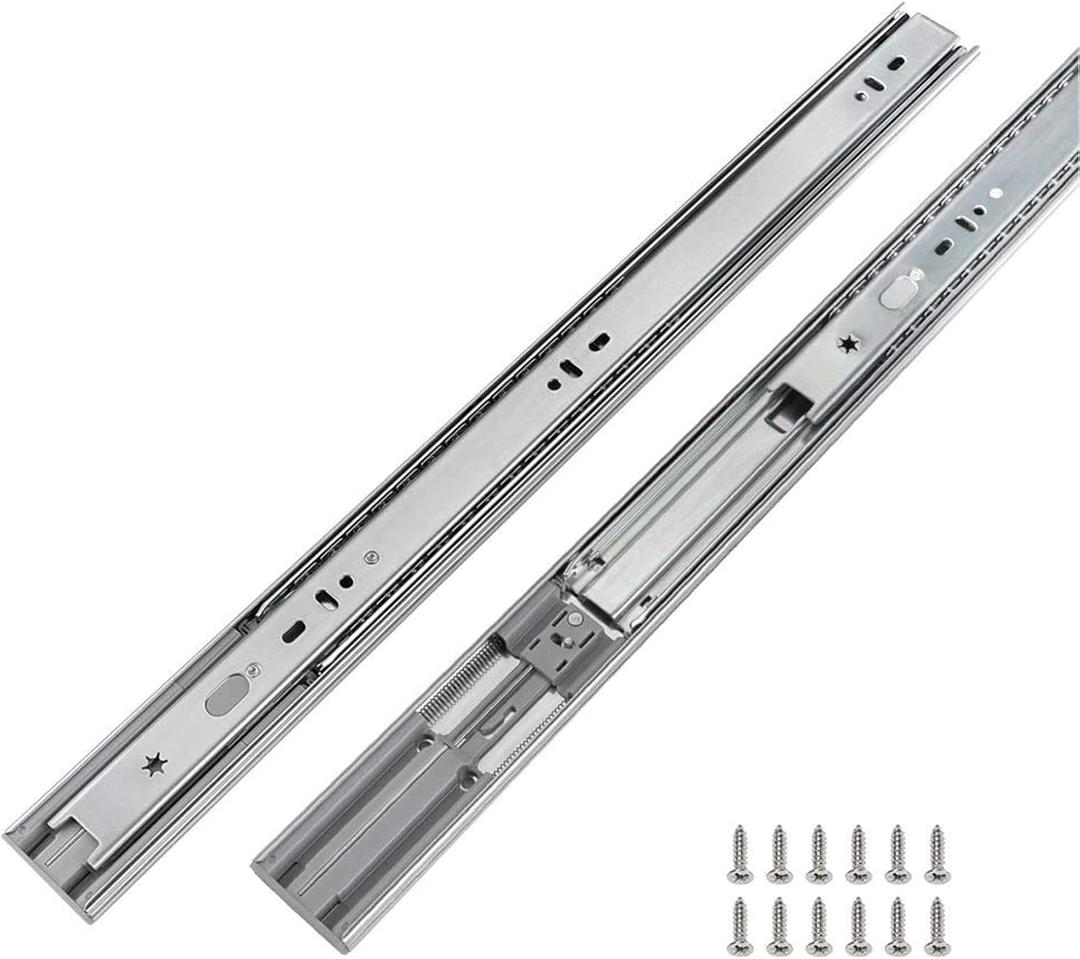 LONTAN 2 Pairs 22 Inch Soft Close Drawer Slides Heavy Duty Dresser Drawer Glides Metal Ball Bearing and Full Extension Kitchen Cabinet Rails 100 LB Capacity