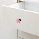 10 Pack Bling Cabinet Knobs, 1-1/4 inch Crystal Rhinestone Diamond Decoration Zinc Dresser Cupboard Handles with Screws for Home Office Kitchen Bathroom (Pink)