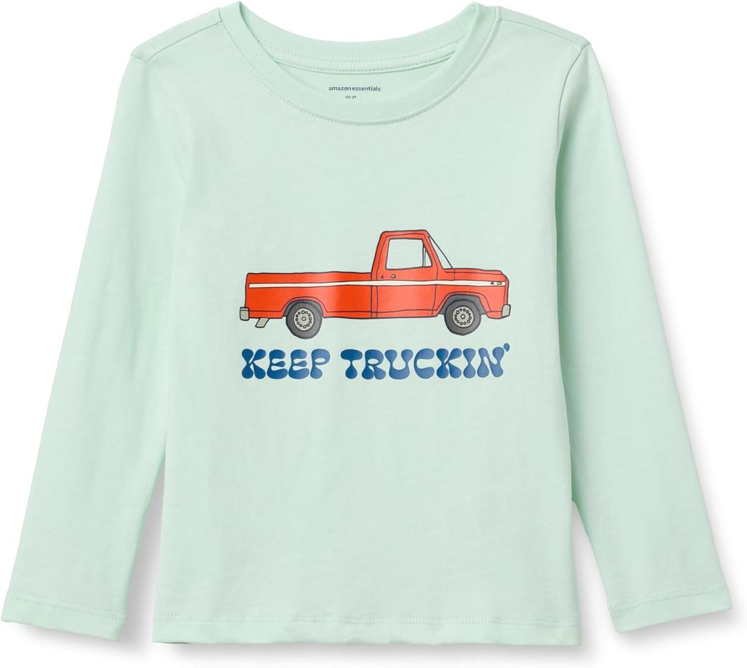 Amazon Essentials Boys and Toddlers' Long-Sleeve Cotton T-Shirts (Large)