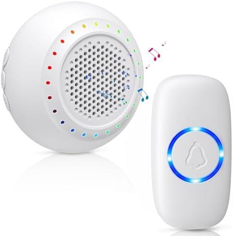 Wireless Doorbell • PHYSEN • Doorbell Chime Kits with 1 Transmitter 1 Receiver • Waterproof • Operating at 1000ft Range • 32 Ringtones • 4 Volume Levels • LED Flash • Door Bell for Home Classroom