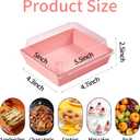 100 Pack Charcuterie Boxes with Clear Lids, 5.4 Inch To Go Paper Mini Food Containers, Disposable Dessert Sandwich Boxes +100 Toothpicks+100 Cupcake Liners for Cookies Donuts Muffins, Valentines Box