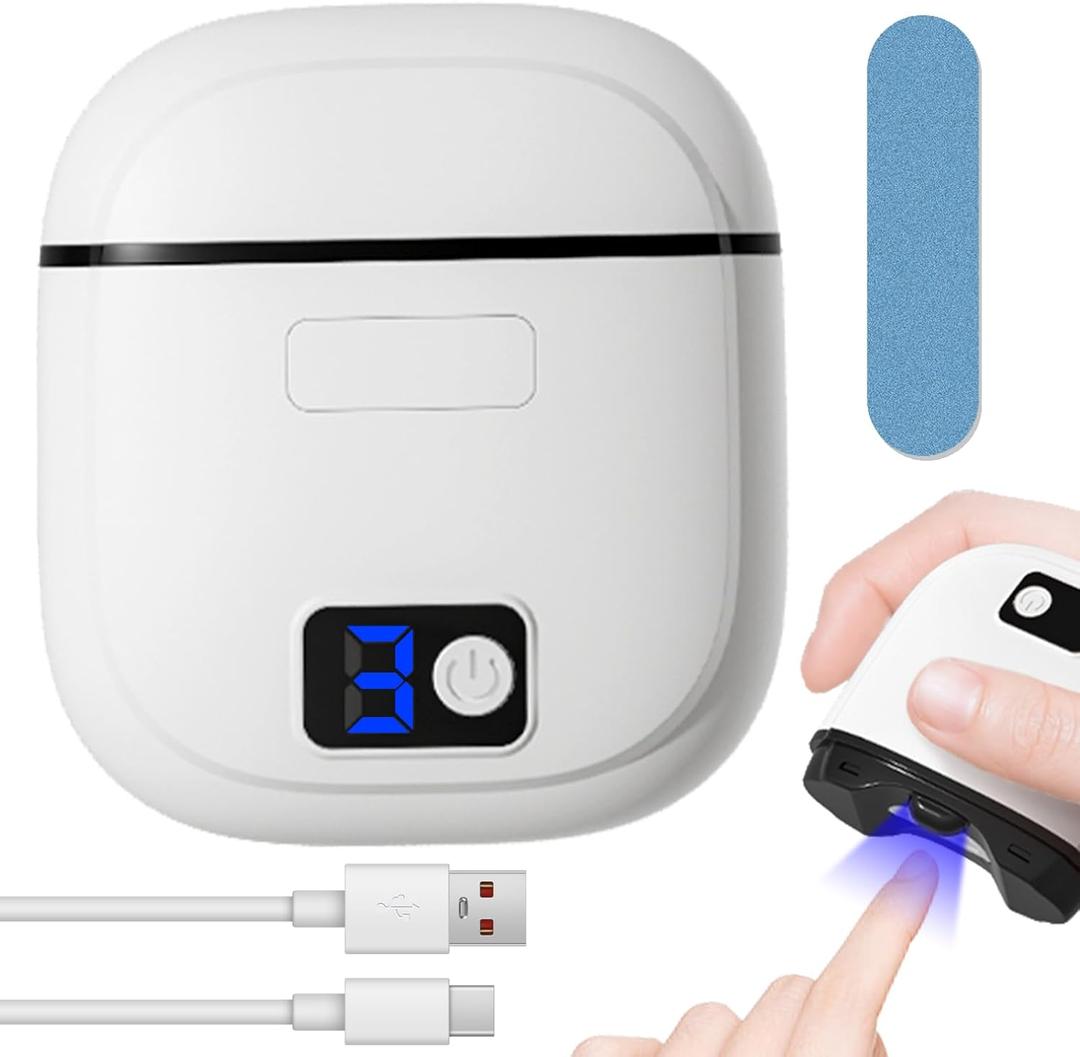 Electric Nail Clipper with Nail File, USB Rechargeable Automatic Trimmer for Adults, Seniors, Men, Women, Children, 3-Speed Levels (White)  Not for Toenails