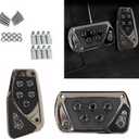 2 PCS Car Pedal Covers, Automotive Brake and Accelerator Pedal Pad, Anti-slip No Drilling Vehicle Foot Treadle, Universal Automatic Transmission Brake Pedals Kit, for Most Cars (Black)
