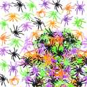 MGparty 400pcs Multicolor Spider Rings Halloween Party Supplies, Plastic Spider Rings Bulk for Kids Halloween Party Decorations