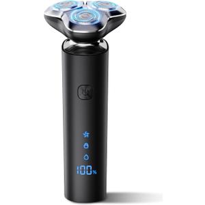 Electric Razor for Men,Men's Electric Shaver,3-Blade Rotary Shaving System,Waterproof Wet Dry Cordless Razor,Touch Switch,Type-C Fast Charging,Travel Lock,Digital Display,90+ Minutes Run Time