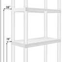 Oskar Heavy Duty Plastic Storage Shelves- for Garage, Kitchen, Bathroom Basement, Kids Room, Toys,Stackable 4-Tier White, Organizer Rack for Books Shoes, Pantry, Cleaning and Closet Organization