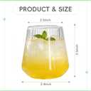 N9R 24 Count Plastic Wine Glasses Disposable 14oz - Elegant Origami Ripple Design, Shatterproof & Disposable for Whiskey, Cocktail, Champagne, Parties, Weddings, Events