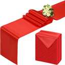 Red Table Runner 12x108 Inch - 24 Pack Satin Table Runners, Smooth Table Runner for Party Wedding Banquets Birthday