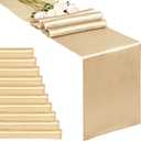 100-Pack Champagne 7 x 78 inches Long Premium Satin Table Runner for Wedding, Decorations for Birthday Parties, Banquets, Graduations, Engagements, Table Runners fit Rectange and Round Table OEKO-TEX STANDARD 100