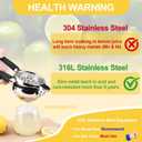 Premium 316L Medical-Grade Stainless Steel Lemon Squeezer - Baby-Safe Citrus Juicer, Heavy-Duty Manual Lime Squeezer with Zero Heavy Metal Leaching