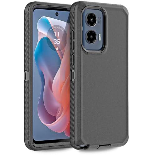 Anloes Case for Motorola Moto G Stylus 5G 2024, Phone Case Heavy Duty Shockproof Dustproof Rugged Protective, 3 in 1 Bumper Cover Black(Without Built-in Screen Protector)