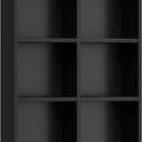 FOTOSOK Black Bookshelf 7-Tier Narrow Bookshelf Tall DVD CD Media Shelf, 19.6 inches x 9.3 inches x 70.9 inches
