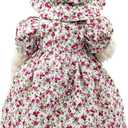 oitscute Teddy Bears Baby Cute Soft Plush Stuffed Animal Toy for Girl Women 16" (Red Flower)