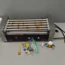 VEVOR Hot Dog Roller 5 Rollers 12 Hot Dogs Capacity, 750W Stainless Sausage Grill Cooker Machine with Dual Temp Control Glass Hood Acrylic Cover Bun Warmer Shelf Removable Oil Drip Tray ETL Certified