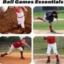 2 x Teen Youth Baseball Socks Boys Teens Softball Socks and Belt Set for Baseball,Soccer.(1 Sock with 1 Belt). (Red, L)