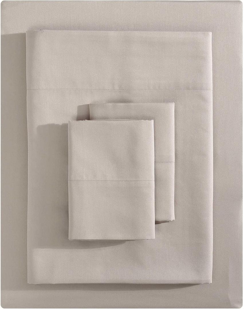 Vera Wang - King Size Sheet Set, Soft & Smooth Sateen Cotton Blend Bedding, Deep Pocket, 800 Thread Count, Bed Sheets with Fitted Sheet & Matching Pillowcases (Beige)