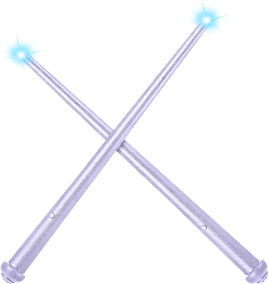 Gejoy 2 Piece Light up Wand Magic Wizard Wand Princess Fairy Wands Christmas Light Sound Toy Cosplay Props for Kids(Purple)