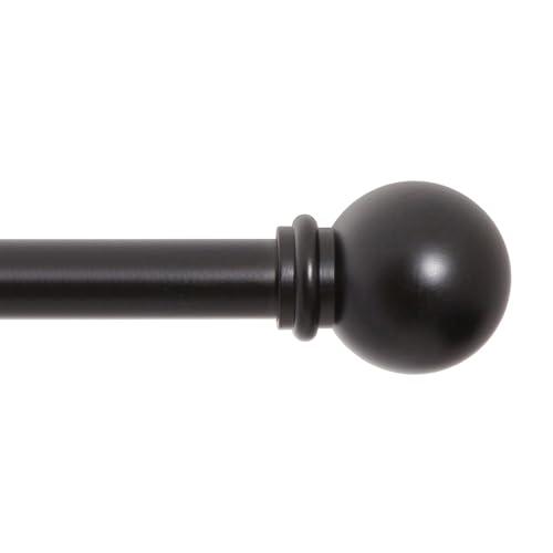 Kenney Chelsea Ball End Window Curtain Rod - Adjustable for Windows 48 to 86 Inches, Extendable Set, Black SET OF 10